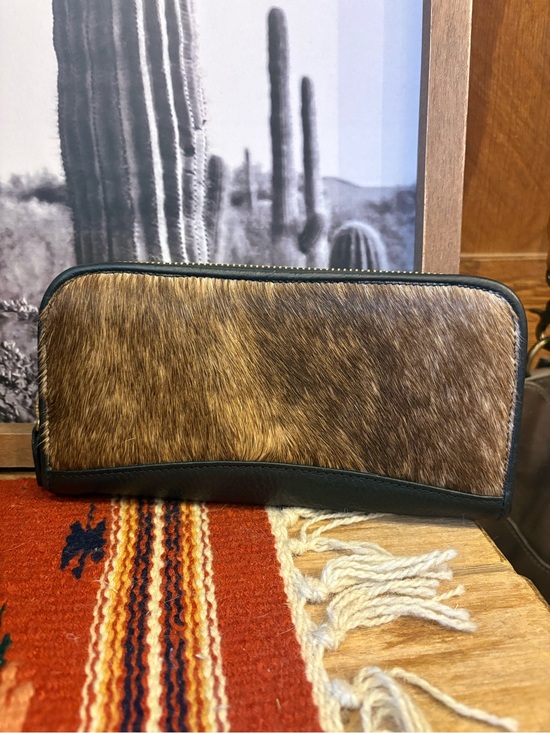 Other - Men's Brown Hair-On Leather Zip Wallet